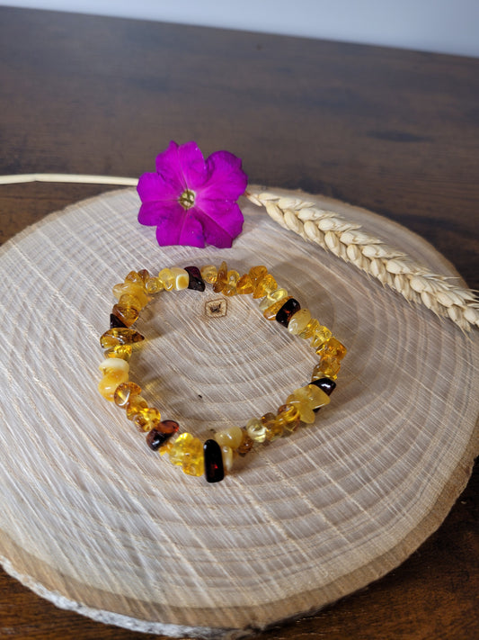 Bracelet Baroque - Ambre Baltique Multicolore
