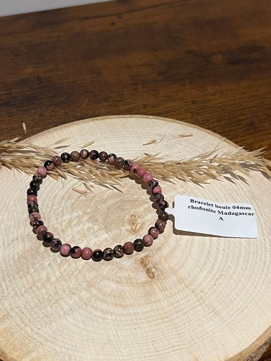 Bracelet Boule - Rhodonite