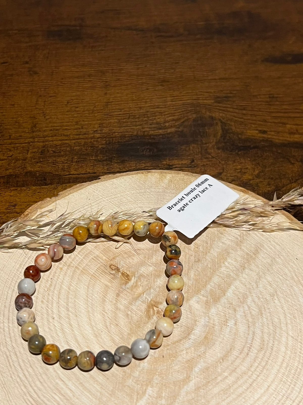 Bracelet Boule - Agate Crazy Lace