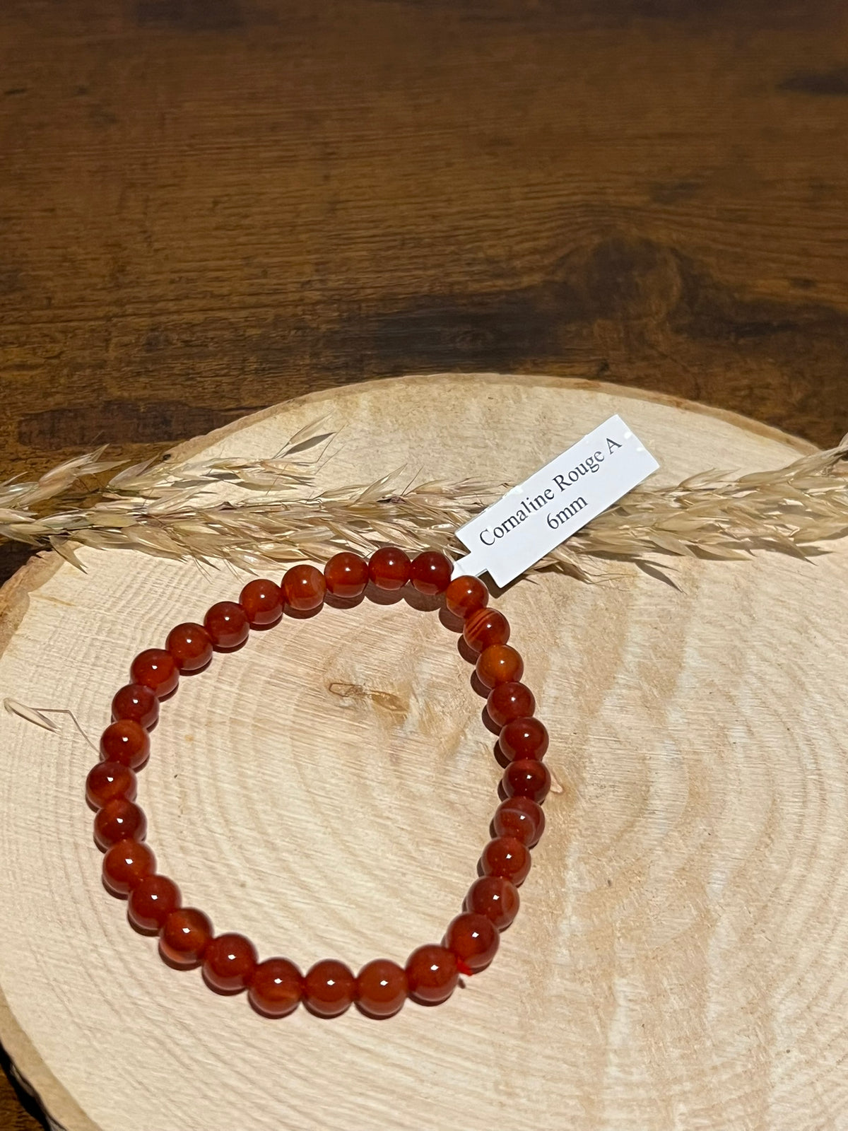 Bracelet Boule - Cornaline Rouge