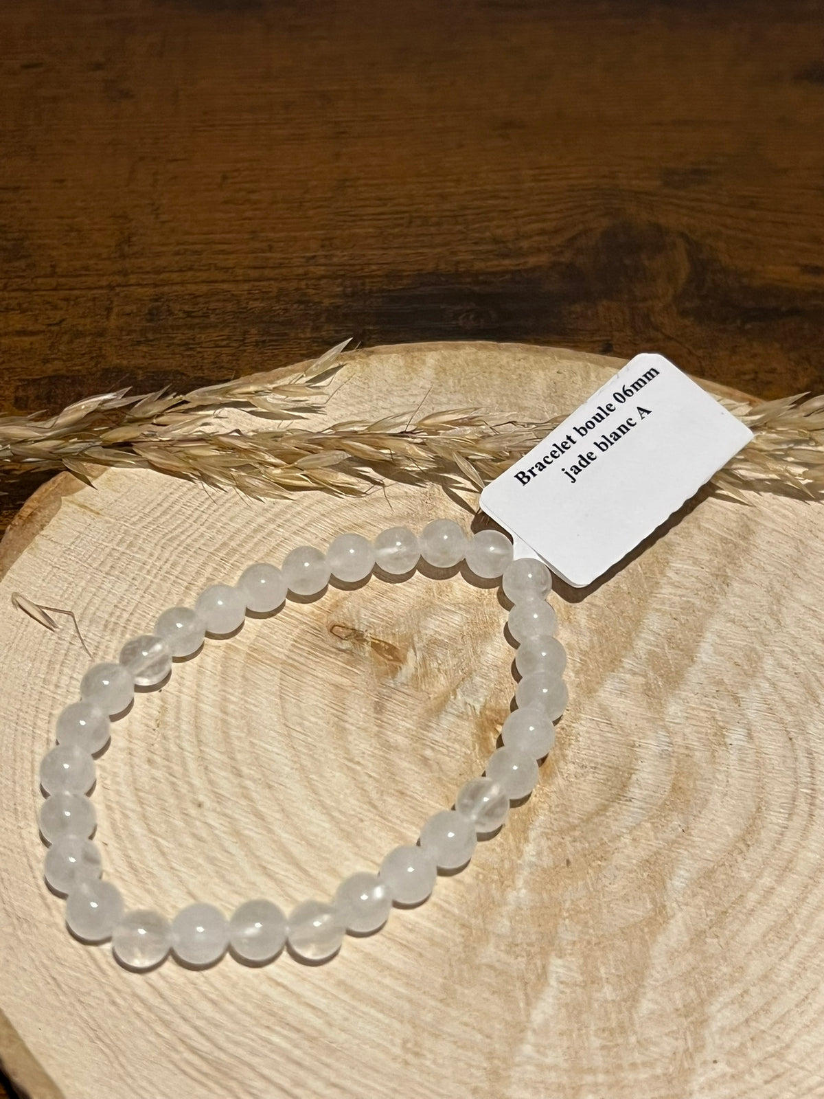 Bracelet Boule - Jade Blanc